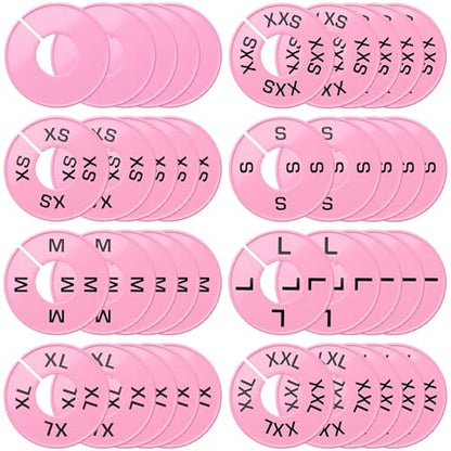EBOOT 40 Pcs Clothing Size Dividers Closet Size Divider Hanger, Pink - color: Pink