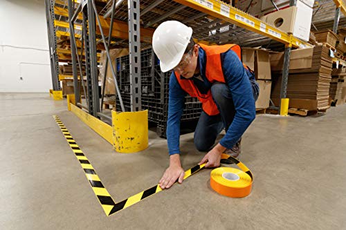 Brady ToughStripe Max Thick Floor Marking Tape - Rugged Facility Floor Marking Tape - 3 in. Width, 100 ft. Length - Black/Yellow