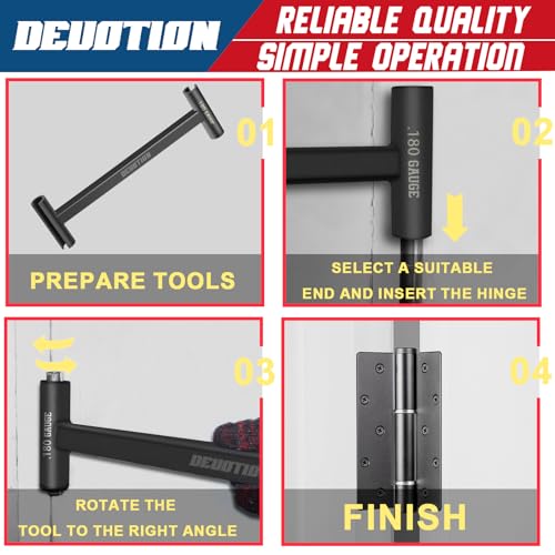 Door Hinge Adjustment Tool for .134 and .180 Gauge Commercial Hinge Bender, Double Head Long Handle Door Alignment Tool, Heavy Weight Door Adjustment Bender