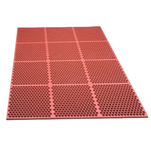 Notrax T15 Optimat® Honeycomb Design Drainage Mat, 3' X 6' Red - color: Red, size: 3' Width x 6' Length