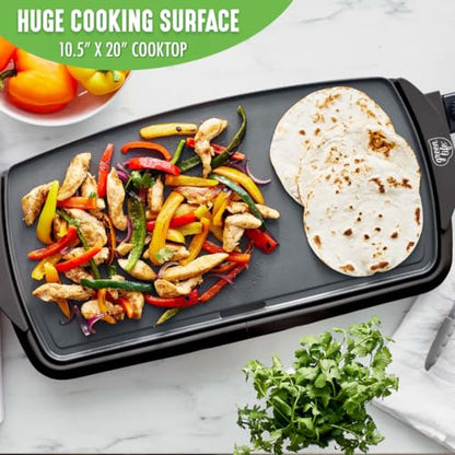 GreenLife 20" Extra Large Electric Griddle, Graphite - color: Graphite Black