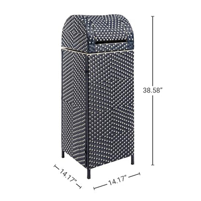 happimess Darla 24 Gal Outdoor Trash Can Swing Top, Navy/White - color: Navy/White, size: 24 Gallons