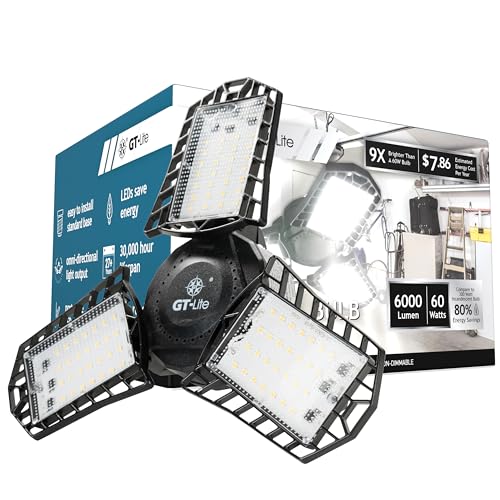 GT-Lite LED Garage Bulb, 60W (300W Equivalent), 6,000 Lumen - color: 6,000 Lumen