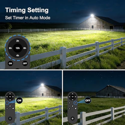 Kekeou 100W Dusk to Dawn LED Flood Light with Remote, 6500K Security Lights - size: 100W-Arm