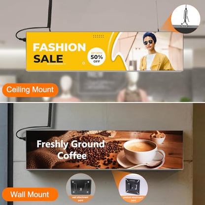 P1.86 Programmable LED Sign for Business, 25.2'' x 6.3'', App Control - size: 25.2" x 6.3" / 640mm