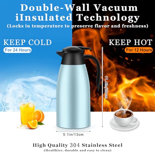 Norme 2 Pcs Thermal Coffee Carafe Creamer, Blue, 68 oz - color: Blue, size: 68 oz