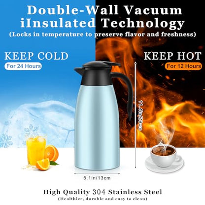 Norme 2 Pcs Thermal Coffee Carafe Creamer, Blue, 68 oz - color: Blue, size: 68 oz