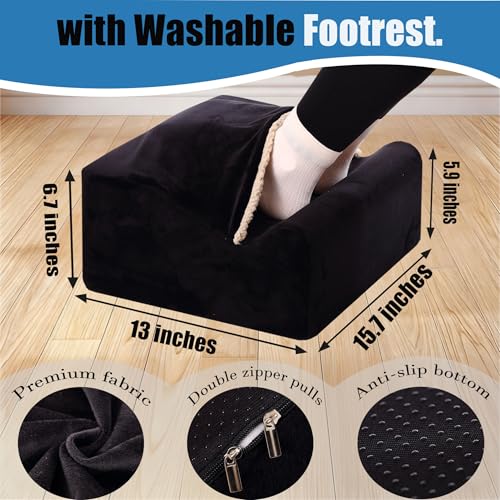 Keep Warm Foot Stool Foot Rest for Under Desk At Work - color: Black+