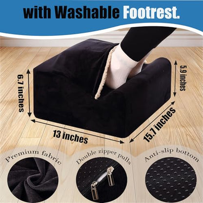 Keep Warm Foot Stool Foot Rest for Under Desk At Work - color: Black+