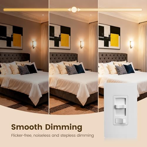 SURAIELEC Dimmer Light Switch, Fit for 300W LED/CFL and 600W INC/HAL