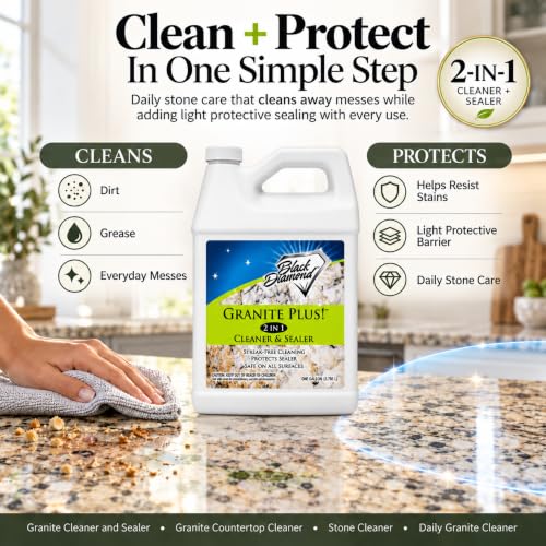 Granite Plus 2-in-1 Cleaner & Sealer for Granite & Quartz Counter, 1 Gallon - size: 128 Fl Oz (Pack of 1)