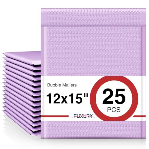 Fuxury Bubble Mailers 12x15 Inch Lavender Purple Padded Envelopes 25 Pack - color: Lavender Purple, size: 12x15" 25PC