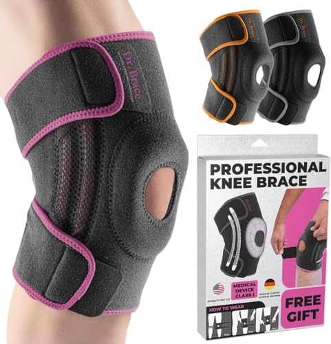 DR. BRACE ELITE Knee Brace with Side Stabilizers & Patella Gel Pads - color: Orion's, size: Large