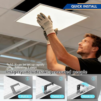 2x2 LED Drop Ceiling Light Panel,6000LM Sensor-Ready,ETL 4 Pack - size: 2x2-4Pack