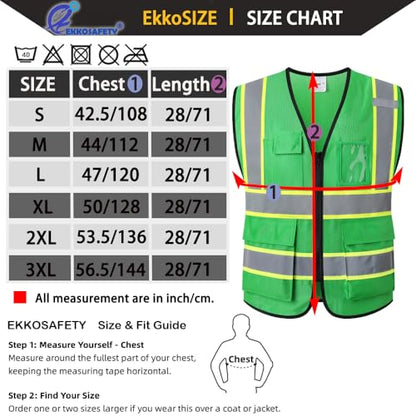 Hi Vis Reflective Safety Vest for Men Women,EK175,Green,M - color: Green, size: Medium