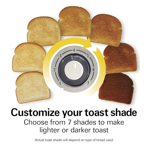 Hamilton Beach Extra-Wide Slot 2 Slice Toaster With Bagel & Defrost Buttons - color: Black & Stainless Steel