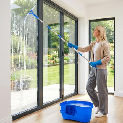 ALOTIKI 9Pcs Window Cleaning Kit with 3 Gal Cleaning Bucket & 81" Squeegee
