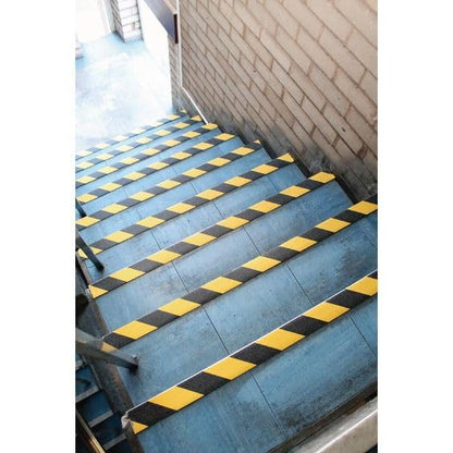 Danlaila 4 Inch x 60 Feet Grip Tape for Stairs, Anti Slip Tape Outdoor Waterproof, Black/Yellow Safety Non Skid Tape Roll for Stair Steps Ramp Wooden, Friction Tape Adhesive Non Slip Strips - color: Black/Yellow