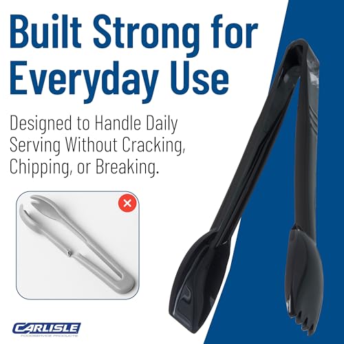 Carlisle FoodService Products CFS Carly Salad Tong, 9" Salad Tong, Black, 1 Pack - color: Black, size: 9" Salad Tong, style: 1 Pack