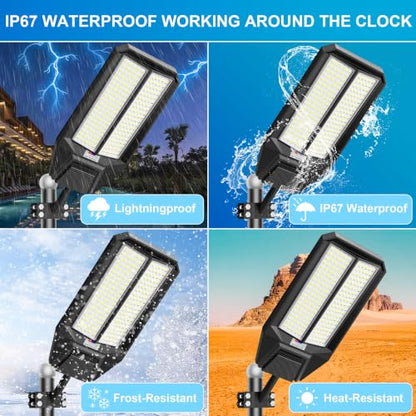 10000W Solar Street Light: Commercial Solar Lights Outdoor Waterproof 200pcs High Brightness LEDs Solar Parking Lot Lights Dusk to Dawn for Yard Garden with Motion Sensor(4 Pack) - size: XL--4 Pack