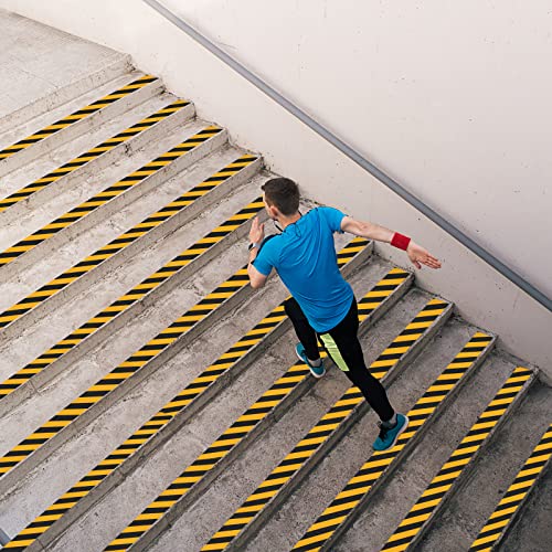 Grip Tape 4Inch x 30Ft Black & Yellow Heavy Duty Anti Slip Tape for Stairs Outdoor/Indoor Waterproof Safety Walk Non Skid Roll for Stair Steps Ramp Adhesive Traction Tread Staircases - color: Black & Yellow
