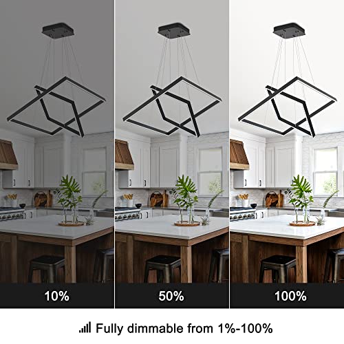 Modern Square LED Chandelier Lighting,Pendant Ceiling Light Fixture - size: 2-Light
