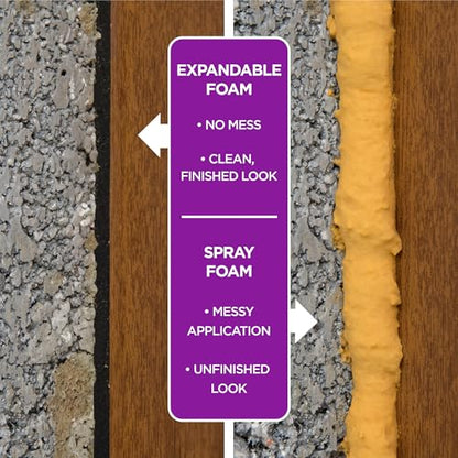 M-D Building Products 03110 1/2 in. Black Expandable Foam Platinum™ Weatherseal for Uneven Gaps - color: Black, size: 1/2 in.