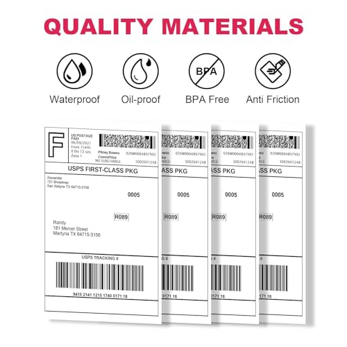 4 Rolls 1800 Labels Direct Thermal Labels 4x6-450 Labels/Roll - size: 4 Rolls | 450 Labels