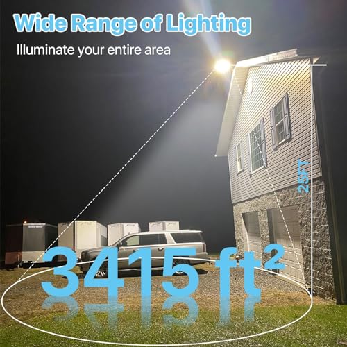 HYPERLITE Parking Lot Light 200W: 30000LM 5000K LED Parking Lot Lights Outdoor with Photocell, Arm & Slip Fitter 2 in 1 Mount LED Pole Light for Parking Lot, Garage, Barn, Roadways, Driveways