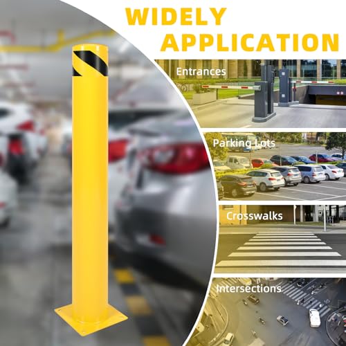 Kojem 42 inch Steel Safety Bollard Parking Barrier Post Safety Bollard - size: 1Pc