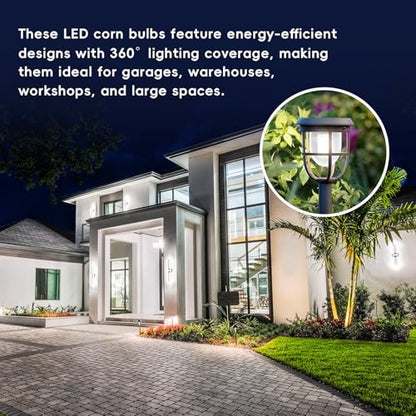 Led Corn Light Bulb - 60W 7500LM Equivalent 600Watt E26 for Warehouse 5000K 2 Pack - size: 2 Pack（5000K）