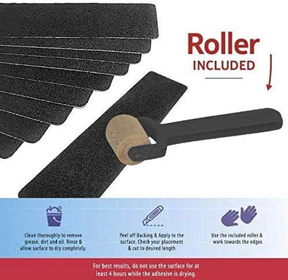 Non-Slip Stair Treads (5 Pack) for Indoor & Outdoor Steps – Anti-Slip Pre-Cut Adhesive Grip Tape to Increase Slip Resistance on Stair Nosing & Edges - size: 5 Pack