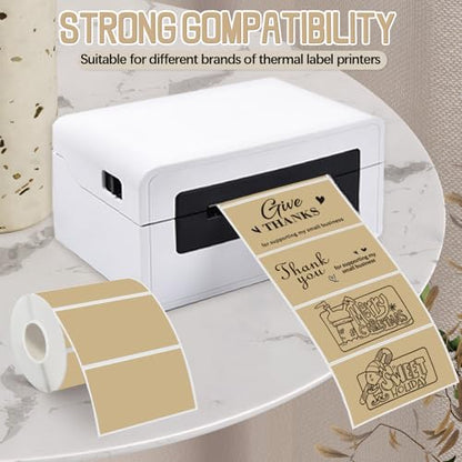 Starboling 3" x 2" Thermal Labels,Self-Adhesive Rectangle Thermal Printer Sticker,for Price,Barcode,Mailing,Name（Brown） - color: 2''x3''brown, size: 2''x3''