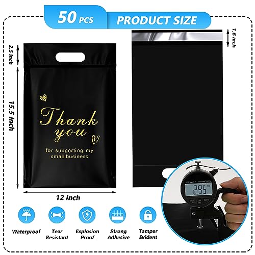 Thank You Poly Mailers with Handle, 12x15.5 Inch 50 Pcs - color: Thank You, size: 12x15.5 Inch 50 pcs