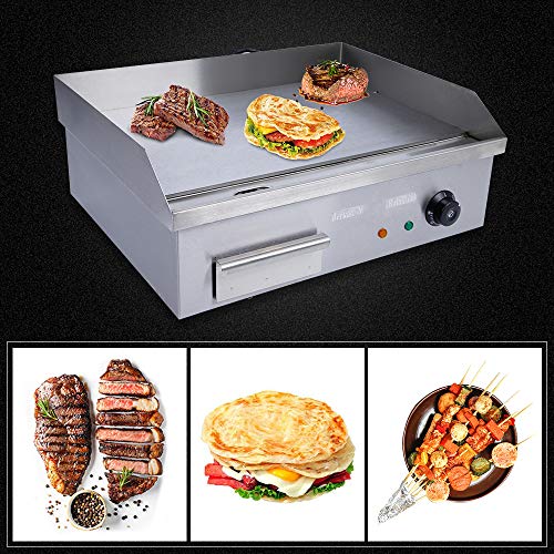 3000W Commercial Flat Top Griddle Countertop Electric Teppanyaki Grill - color: 3000W, 21.6"x13.8"