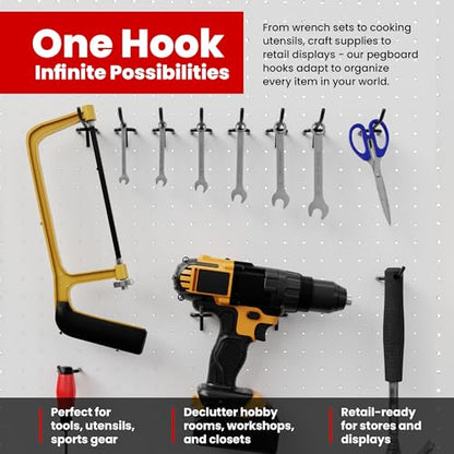 FactorDuty 100 Pack 2 inch Length Steel Black PEG Board Pegboard Shelving Hooks Wholesale Lot 20 lbs PEG Hooks Organizer Tools for Craft Storage, Garage, Kitchen, Tools and More - size: 2" - 100 Pack