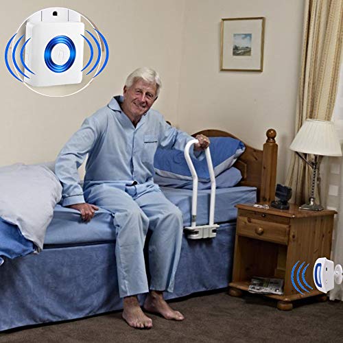 Caregiver Pager Wireless Motion Sensor Alert Room Bed Alarm and Fall Prevention for Elderly Dementia Patients (2 Receiver+3 Monitor Motion) - size: 2 Receiver+3 Monitor Motion