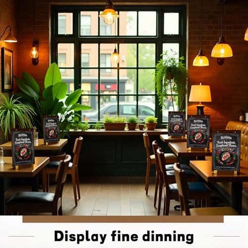 Sliner 6 Pcs 8.5 x 11 Inches Acrylic Sign Holders with Walnut Wood Base Clear Acrylic Frame Display Stand Table Stand for Menu Poster Flyer Restaurant Office Coffee Shop Store Bar - size: 8.5 x 11 Inches