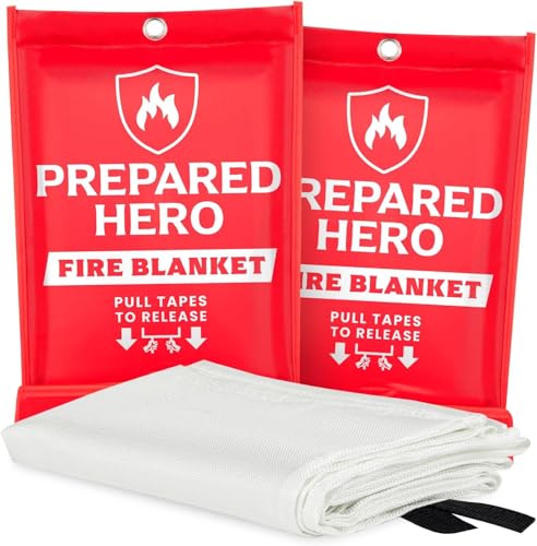 Prepared Hero Emergency Fire Blanket, Kitchen & Home, 39 x 39 in, 2 Pack - size: 2-pack