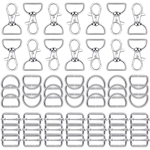 Hotop 56 Pcs D Rings Purse Hardware for Bag Making, 25 mm, Silver - color: Silver, size: 25 mm