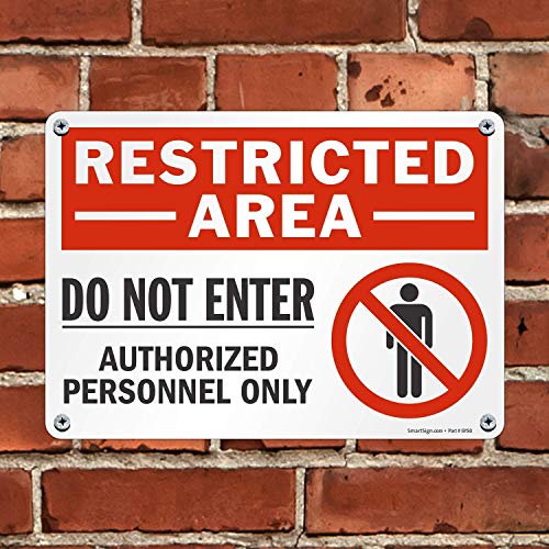 SmartSign "Restricted Area - Do Not Enter, Authorized Personnel Only" Sign | 10" x 14" Plastic - style: 10" x 14" - Plastic