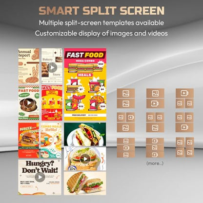 43" Digital Signage Display Kiosk, 4K UHD Anti-Glare LCD Advertising Screen, Portable Floor Standing Auto AD Player Android14 App-Based Control with USB/HDMI/WiFi, Bluetooth 5.3 - size: 43 Inch