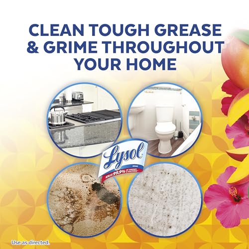 LYSOL Foaming Bathroom Cleaner & Disinfectant Spray, Mango Scent, 32 oz - style: Mango & Hibiscus