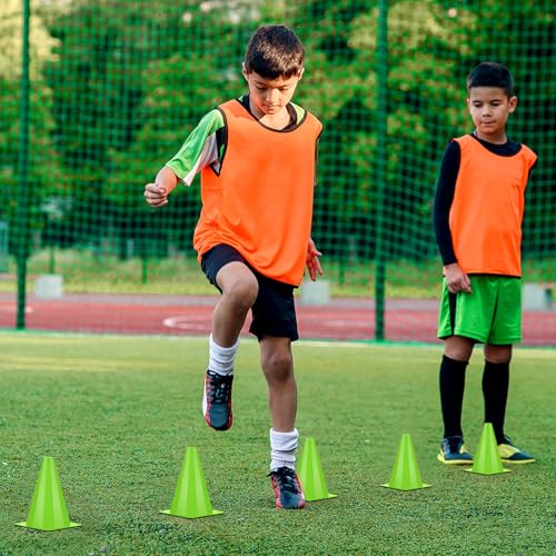 Leelosp 48 Pack Plastic Traffic Cones, Kids Sport - color: green, size: 7 Inch