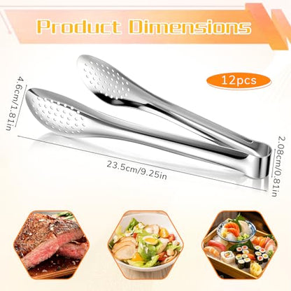 12 Pack Small Serving Tongs Buffet Utensils Buffet 9 Inch