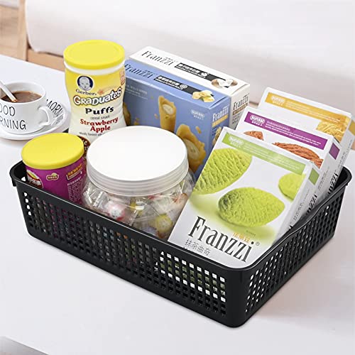 6 Pack Plastic A4 Letter Baskets, Black Office Basket Trays