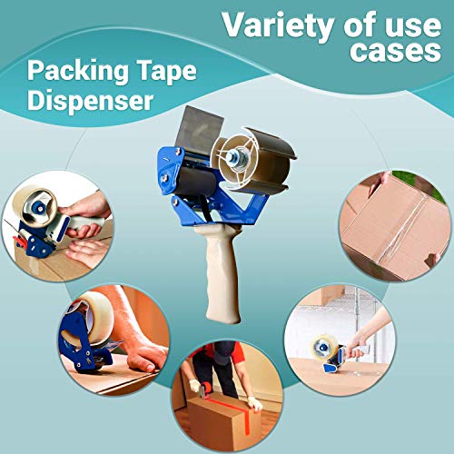 APQ Industrial Packing Tape Dispenser for 3" Tape. Side Loading Tape Gun. Heavy Duty Hand Tape Gun. Lightweight and Portable for Commercial Packaging, Shipping, Moving, Carton and Box Sealing. - size: 3"