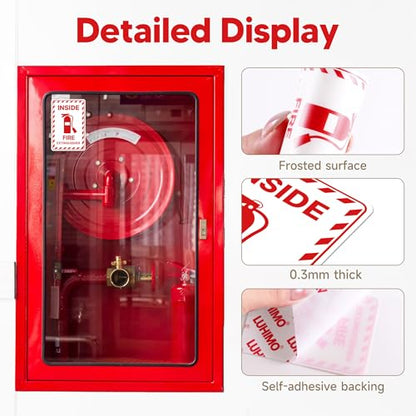 6PCS Fire Extinguisher Inside Sign Stickers,Self Adhesive Vinyl Waterproof and Scratch Resistant Safety Fire Extinguisher Label Waterproof, Suitable for Cars, Trailers, Rv's, Trucks and Vehicles Red on White 3.5"x2.3" - color: Fire Extinguisher Inside 482