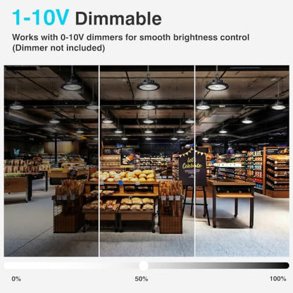 UFO LED High Bay Light,150W,24000LM 0-10V Dimmable 2Pack - size: 150W-2Pack