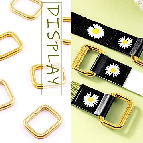Swpeet 60Pcs Heavy Duty Metal Rectangle Ring - color: Gold, size: 5/4 Inch